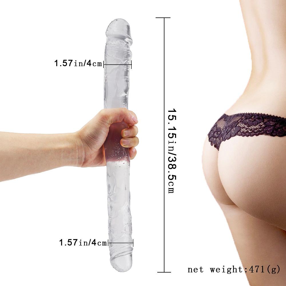 Супер длинный мягкий гибкий желейный фаллоимитатор с двойной головкой, лесбийская вагинальная анальная пробка, массажные секс-игрушки для женщин, искусственный пенис, реалистичный фаллоимитатор