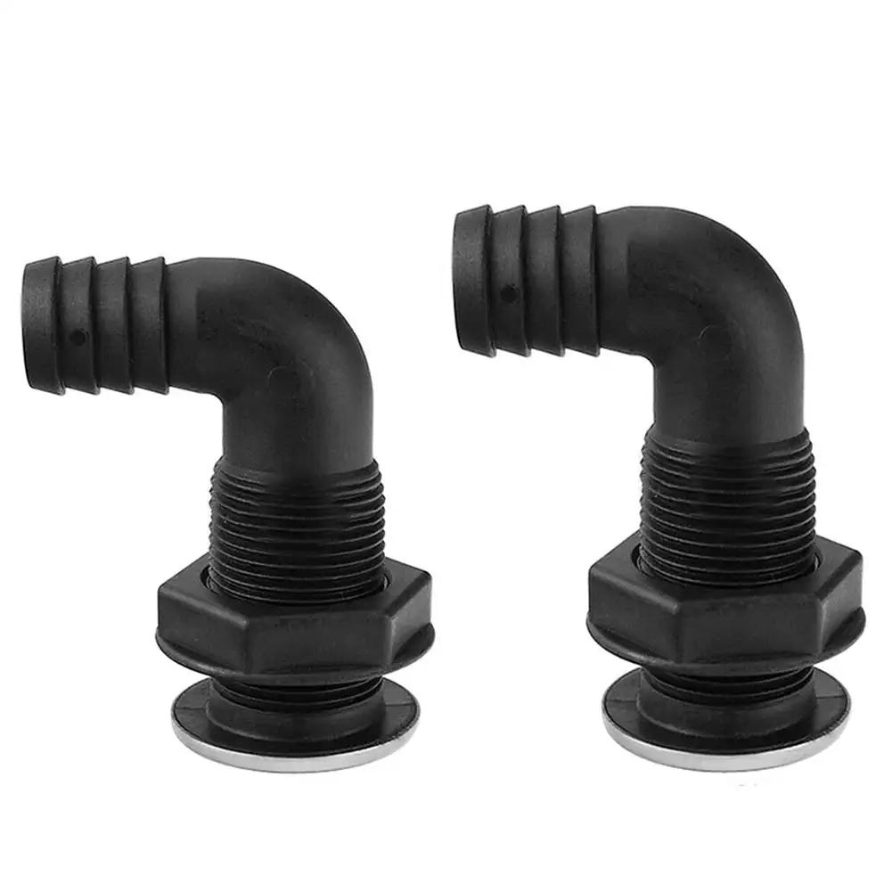 Фитинг для морской лодки, 90°, пластиковый лодочный дренажный насос, сантехника для шланга 3/4, 1 дюйм, аксессуары для лодок, морские