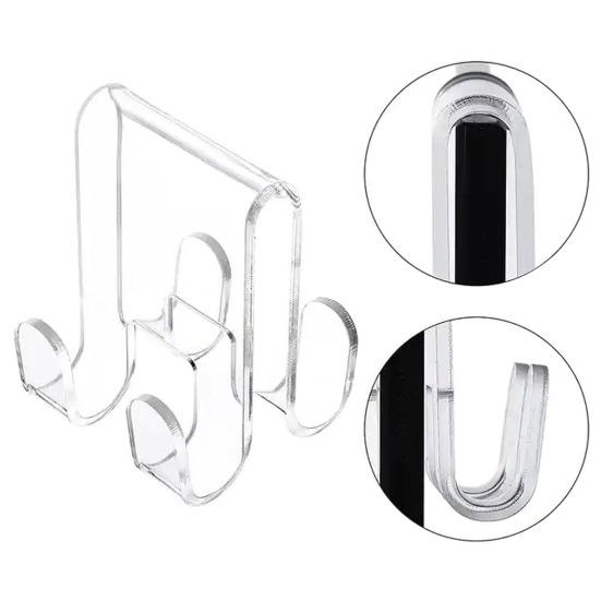 3Pcs Acrylic Shower Door Hooks High Strength Strong Load-bearing Simple Installation Towels