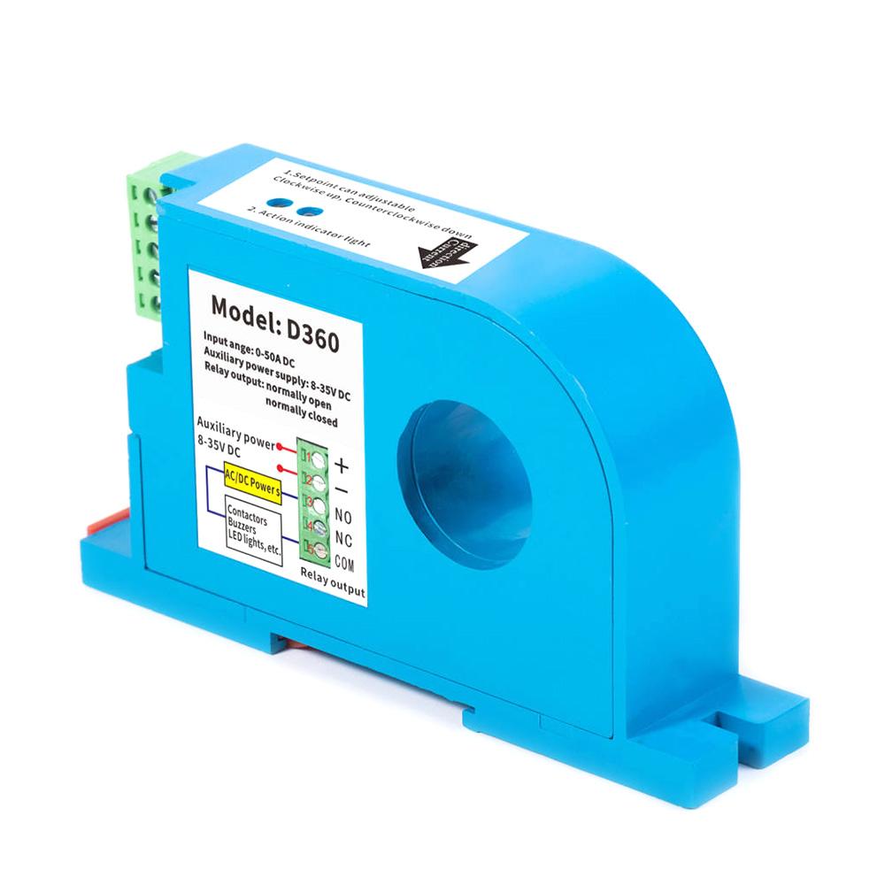 DC Current Sensing Switch 0-50A/0-100A Perforated DC Ampere Switch Din DC Current Sensor Induction Switch Hall Sensor