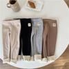 Girls' Autumn and Winter Solid Color Thickened Bottom Pants Cute Slim Warm Pants