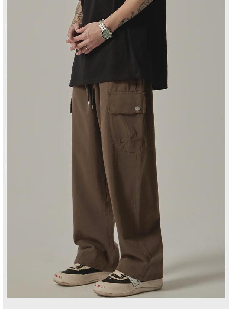 Мужской ретро японский комбинезон: Свободные повседневные брюки широкого кроя весна/осень