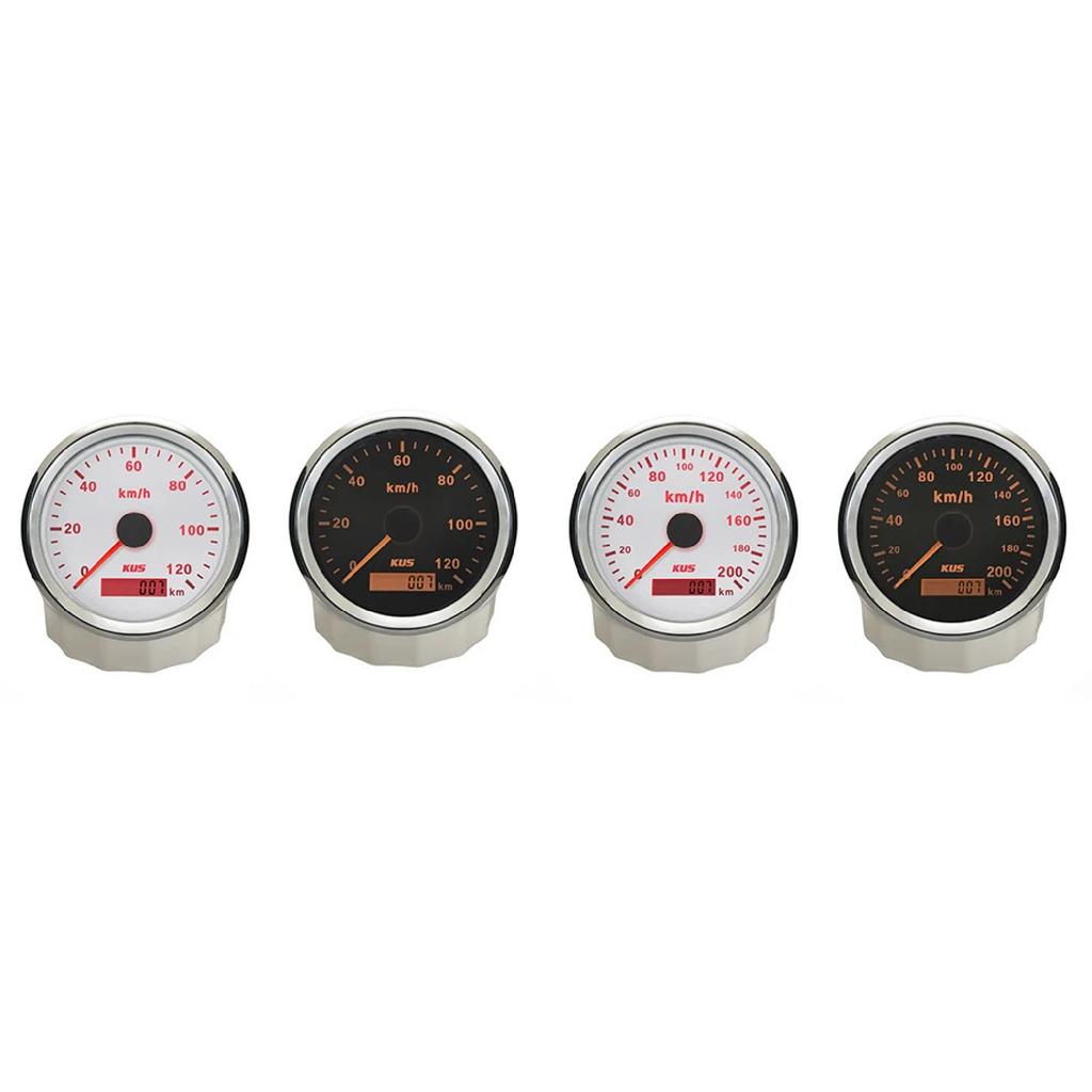KUS Waterproof 85mm GPS Speedometer Speed 120km/h 0-200 km/h for Car Truck Boat 12V 24V with Red Yellow Backlight