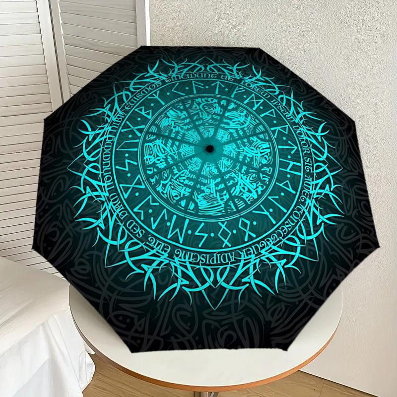 1PC Circles Symbols Umbrella-8-Rib Reinforced, Automatic Open, Lightweight & Durable, Cute Fashion Accessory for Outdoor-T179