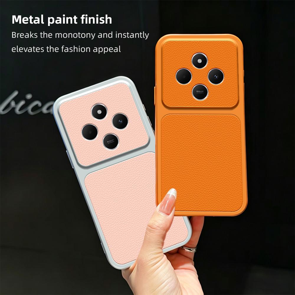 Для Xiaomi Poco C75 Чехол Poco C75 Обложка poco C75 5G Кожаный Чехол Роскошный Чехол с Защитой Камеры Защитный Матовый Кожаный Задний Чехол