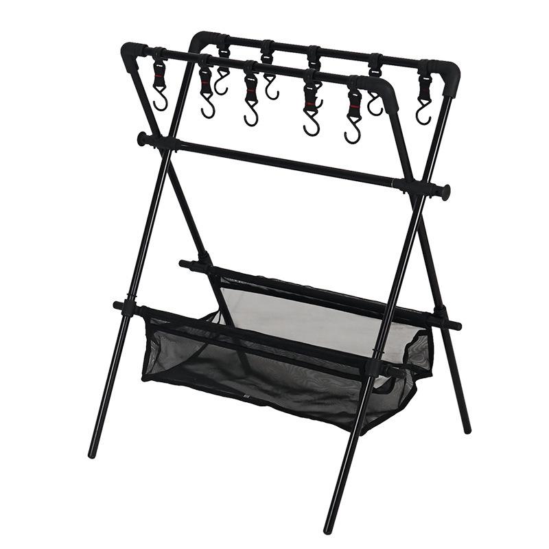 Outdoor Multifunctional Double-Layer Mesh Drying & Storage Rack for Camping & Cars