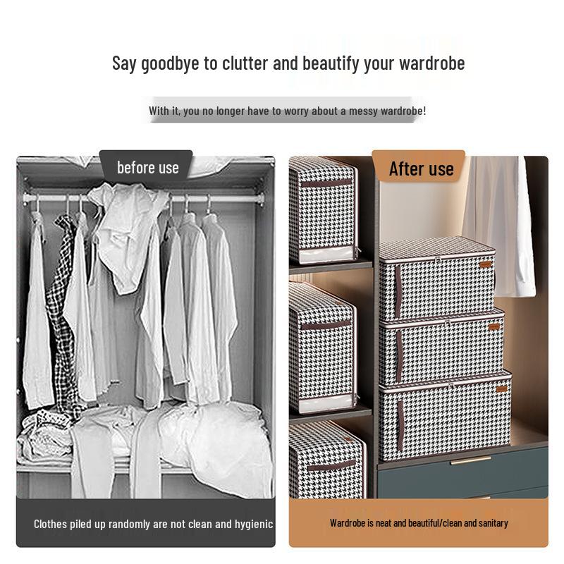 Большой прозрачный складной тканевый органайзер для гардероба - Корзина для хранения одеял и одежды повышенной вместимости