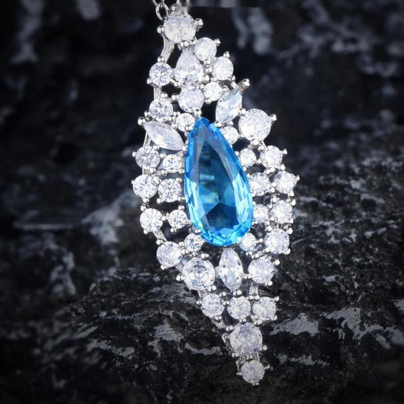 BELLA BOX Роскошная имитация рубинового топаза цвета морской волны с подвеской в виде капли, подходящей для повседневной женской вечеринки, модные ювелирные изделия