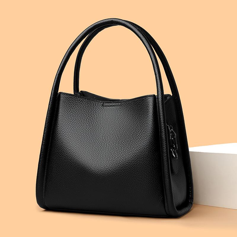 Оригинальный бренд genuine leather Сумка на плечо для женщин Повседневная сумка-тоут Женская однотонная Сумка-клатч Простой дизайн Сумка для поездок на работу