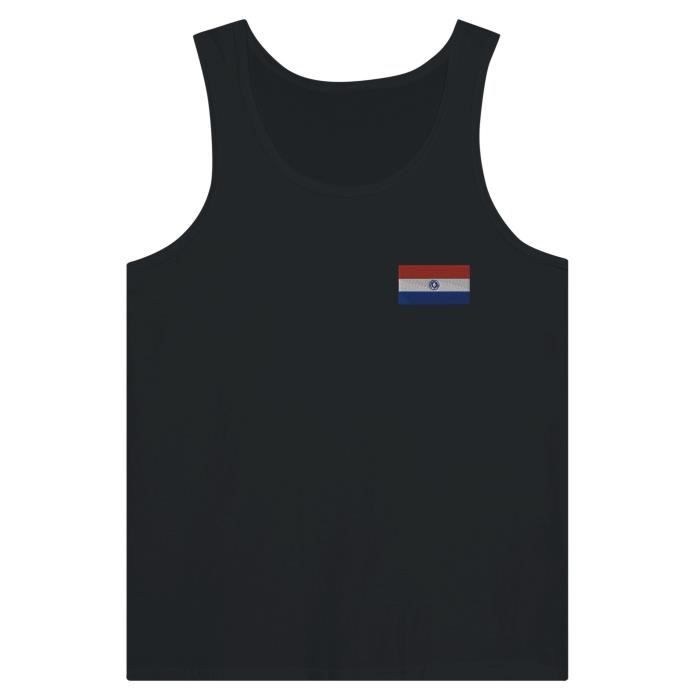 Débardeur - Drapeau du Paraguay - Noir - 100% coton - Coupe ajustée - Sport