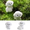 Waterproof Cute White Dog Statue Realistic Cartoon Dog Ornaments Creative Resin Dog Statue  Balcony