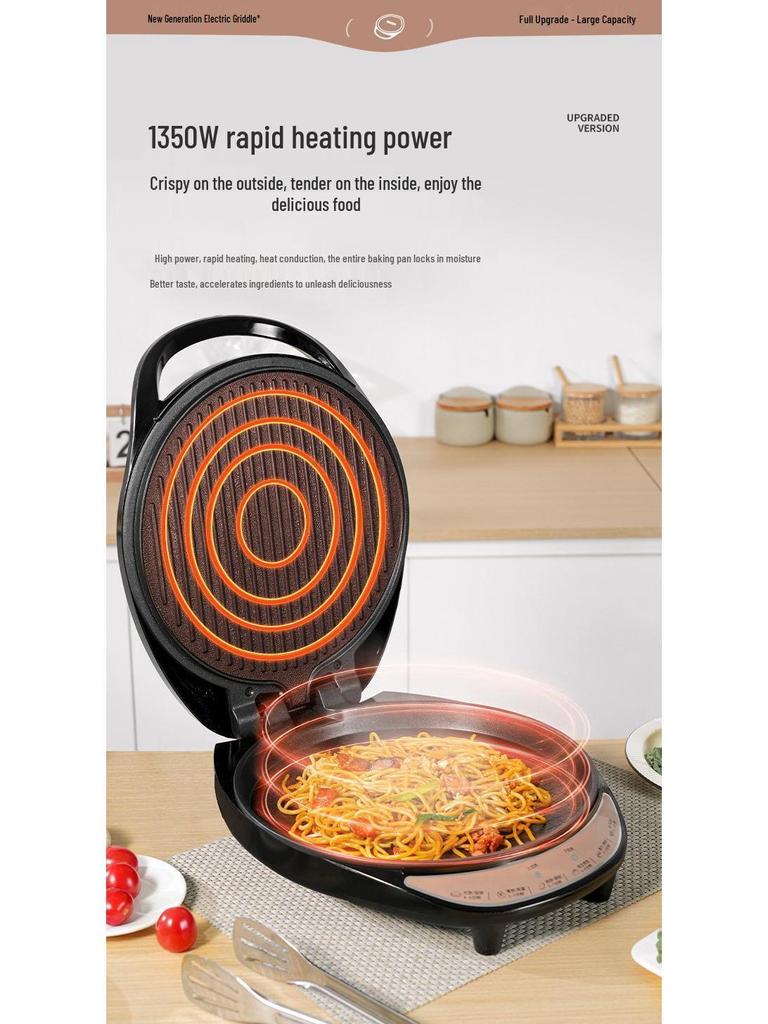 Electric Griddle with Increased Depth: Double-Sided Heating Pan for Frying, Grilling, Baking, and Pancake Making