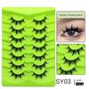 7 пар 3D Натуральный вид Аниме Накладные ресницы Перекрестные Пушистые Накладные ресницы Мягкие норковые ресницы Красота