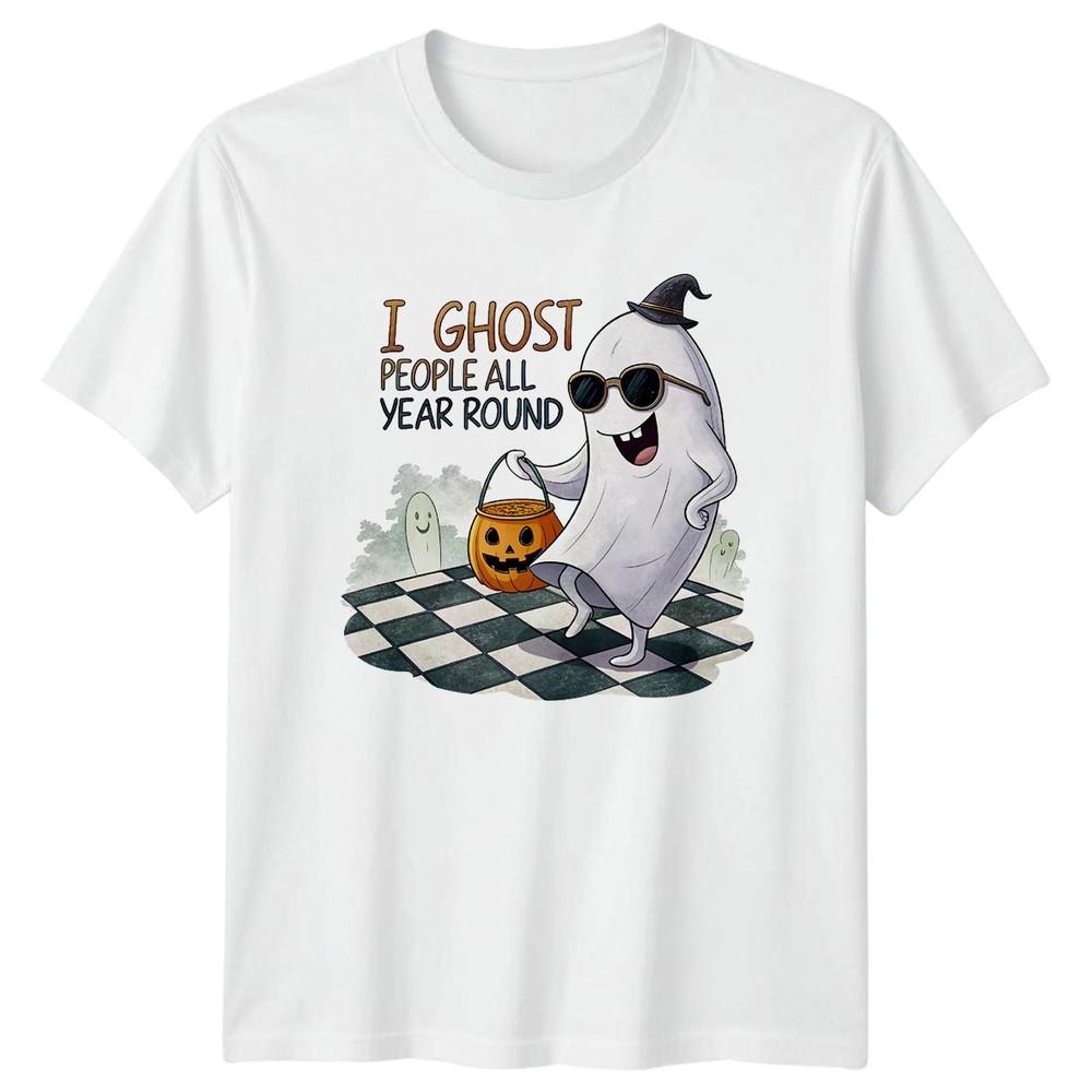 I Ghost People All Year TShirt Introvert Halloween Gift For Him And Her