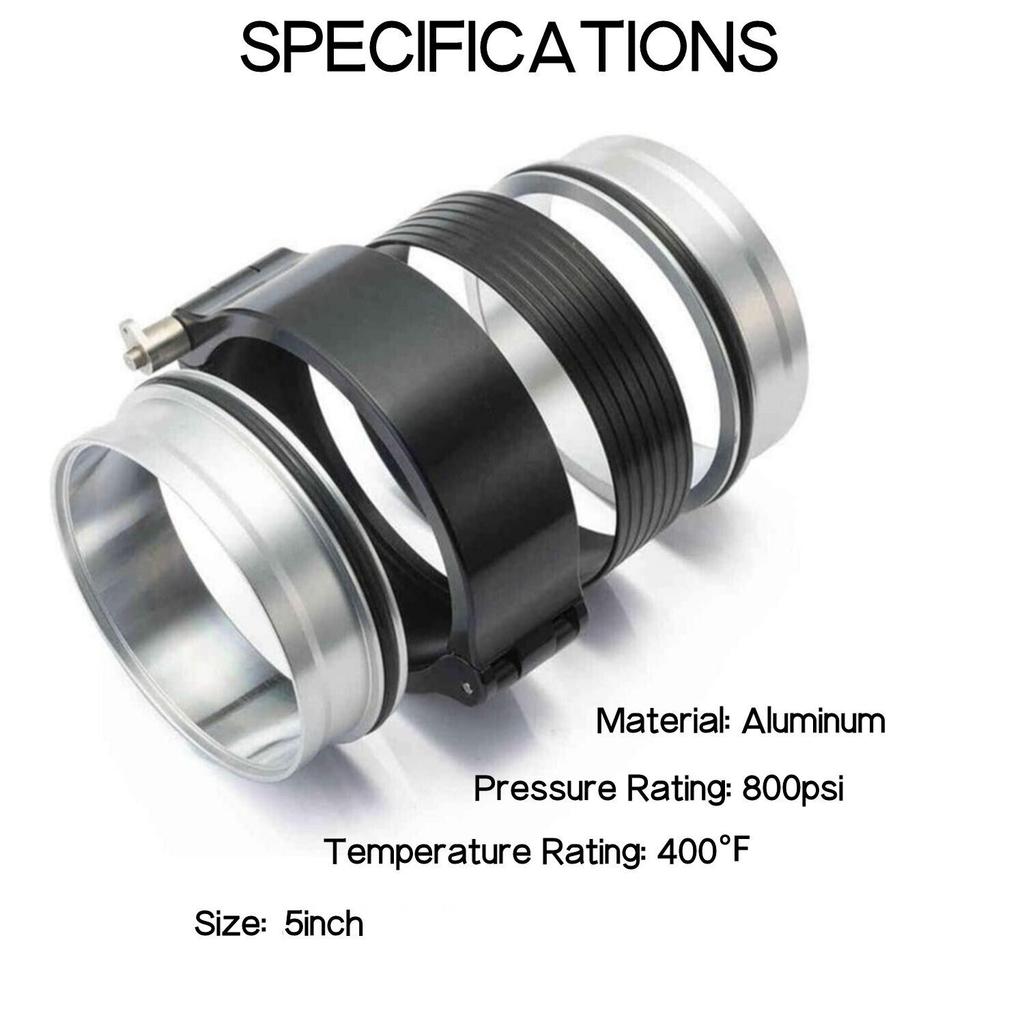 High Quality 5" Exhaust V-band Clamp Quick Release HD Clamp For 127mm Radiator Hose Wastegate Flanges Turbo Dump Pipe