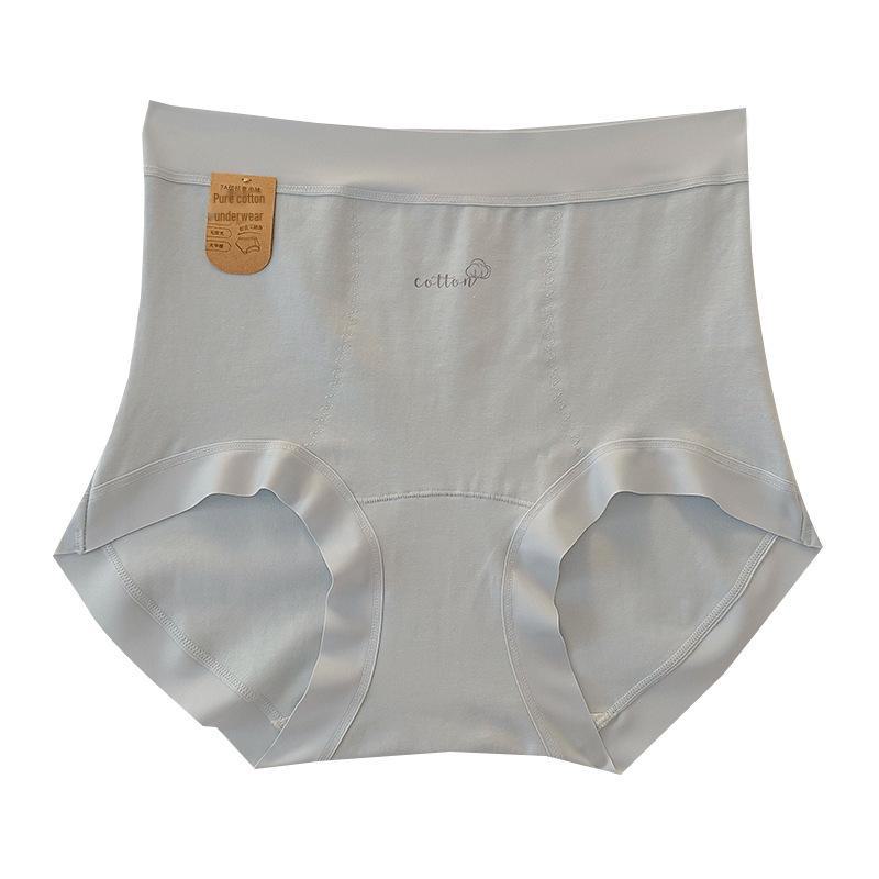 Женские трусы-брифы из мягкого однотонного антибактериального чистого хлопка с высокой талией