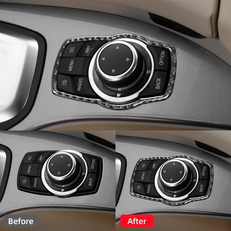 Для BMW 5 серии E60 2004-2010 автомобильные аксессуары карбоновый салон автомобильные мультимедийные кнопки отделка рамка крышка декоративные наклейки