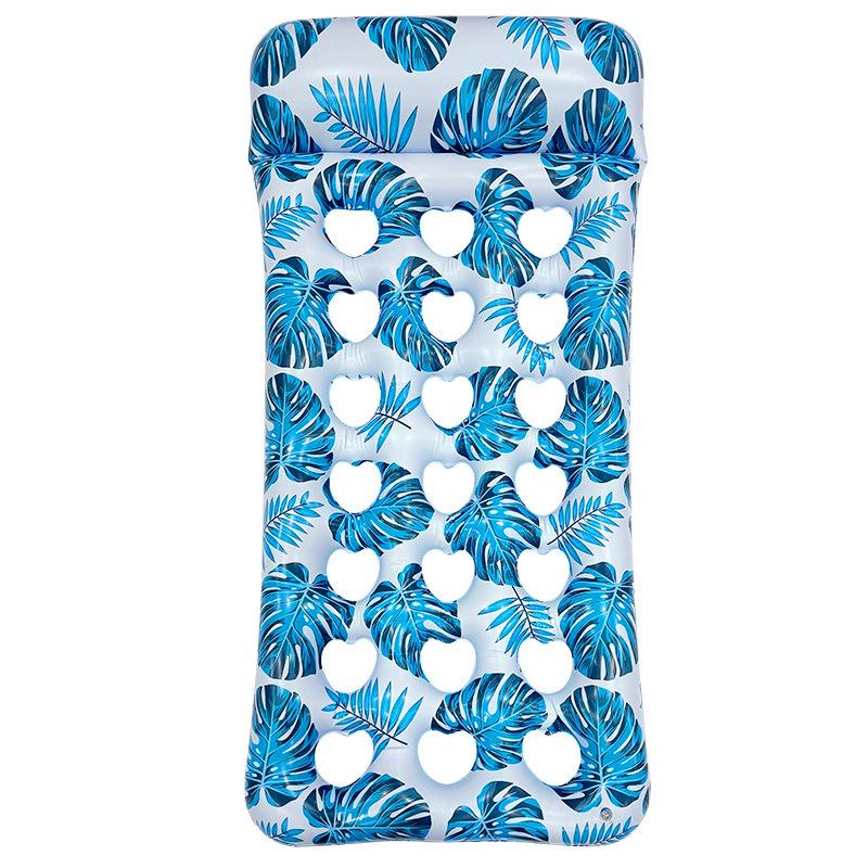 Inflatable Leaf Hole Water Lounger: Single Adult Floating Raft