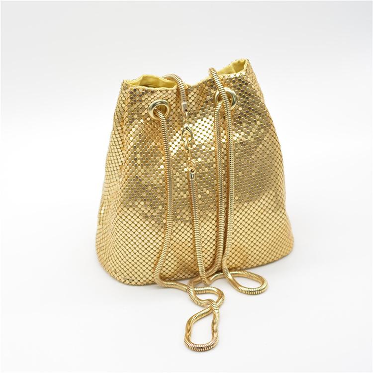 Fashion One-shoulder Messenger Bucket Bag Silver Sequined Bucket Evening Bag Women crossbody purses and handbags luxury designer