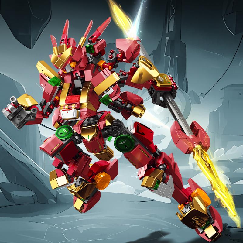 SEMBO BLOCK  Mechanic Series NeZha Transforming Mecha  Building Blocks  MOC Classic cartoon Movie Model Assembly Bricks Boy Toy