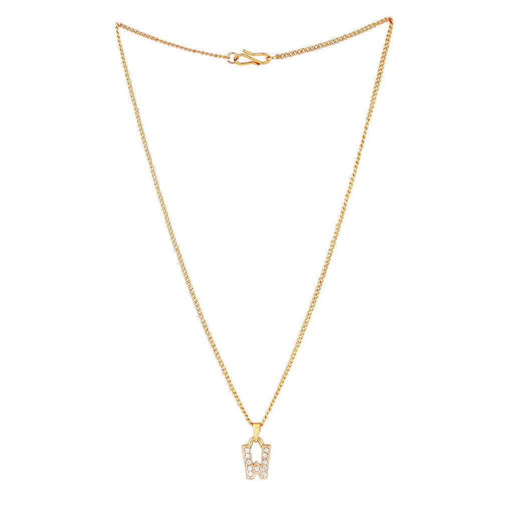 Женский кулон Estele Rosegold Splendid среднего размера с буквой W и австрийскими кристаллами