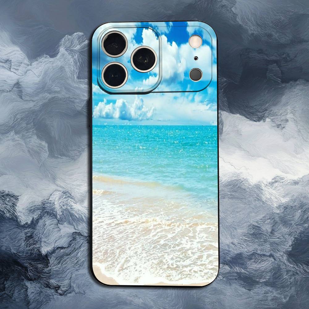 Морские Пальмы Пляж Для iPhone 13,16,11,14,17,12,15,Plus,Pro Max,XS,X,XR,SE,Mini,8,7,Чехол Для Телефона Мягкий Силикон Черный