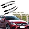 4x Front Fog Light Cover Trim Glossy Black For 2015-2018 Mercedes-Benz C Class