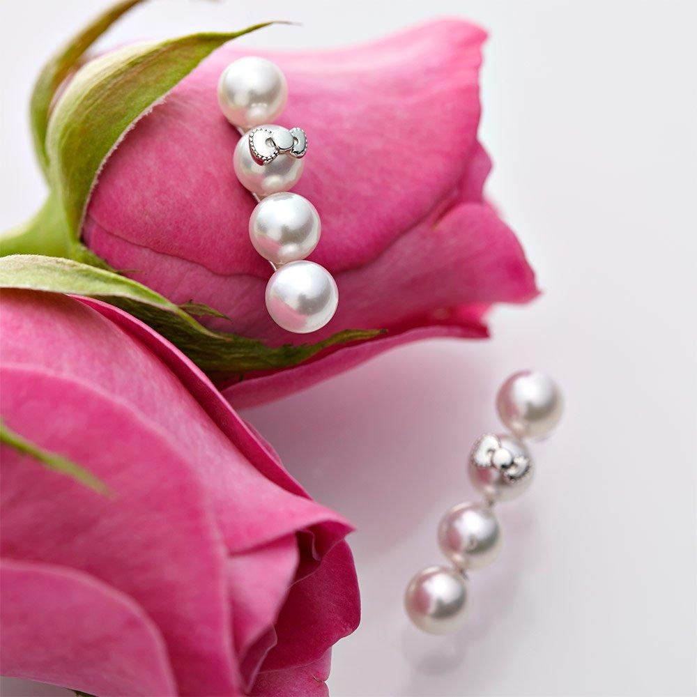 Hello Kitty Quadruple Pearl Earrings for Women [Gift Wrapped]