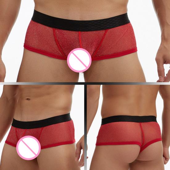 Мужское нижнее белье боксеры с низкой посадкой, перспективные тонкие шорты, трусы, лоскутный цвет