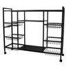 Standing Storage Shelf Carbon Steel Multipurpose Multiple Tiers Kitchen Storage Rack with Wheels Baskets for Pots Bowls