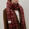 Snug Checked Wool Blended Muffler MF8108 Red