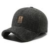 Warm Men's Winter Baseball Cap For Middle-aged Seniors In Thickened Wool Blend Design