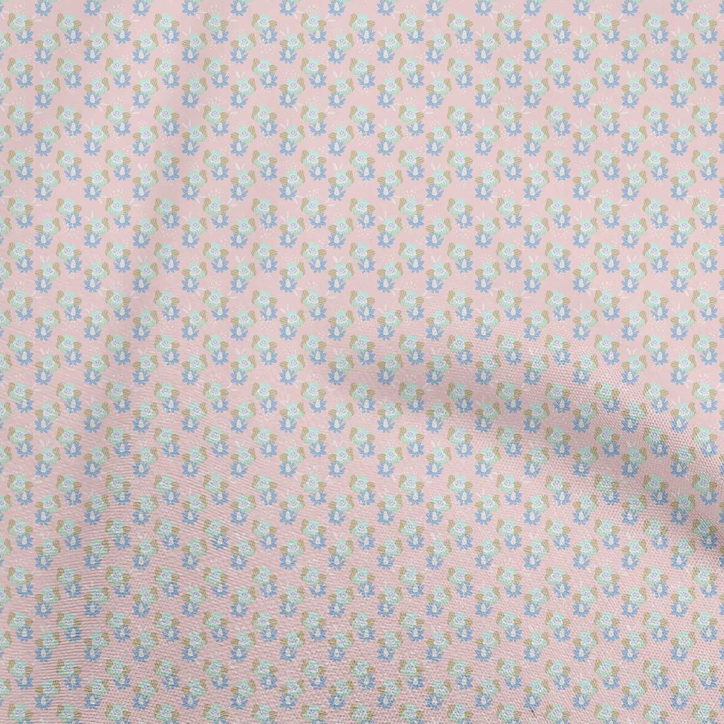 oneOone Ткань Cotton Flex Light Blue, детский швейный материал с цветами, принт, ткань по ярдам, 40 дюймов