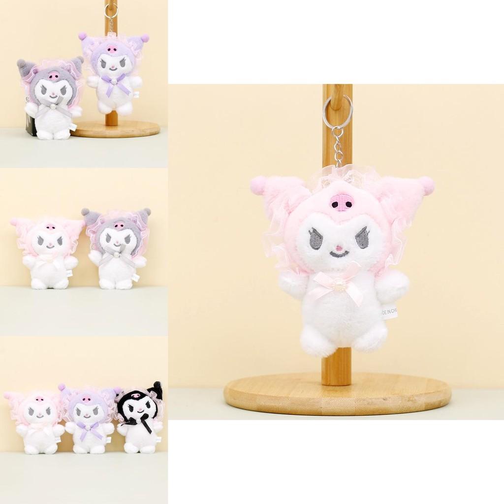 Милый брелок-плюшевая игрушка Sanrio Kuromi, очаровательная коротковорсовая мягкая кукла 12 см