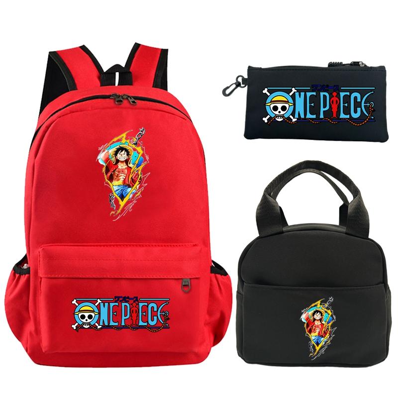 3 шт./компл. рюкзак, цельный рюкзак с принтом в стиле аниме, сумка для обеда, пенал для подростков, детский школьный рюкзак для девочек и мальчиков
