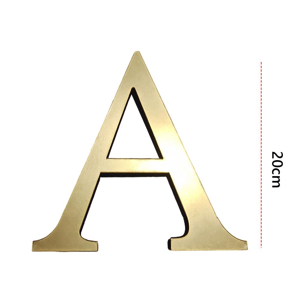 20см 3D Акриловые Английские Буквы Наклейки на Стену Декоративные Буквы Настенные Украшения Золотой Алфавит Настенные Орнаменты для Настенного Искусства