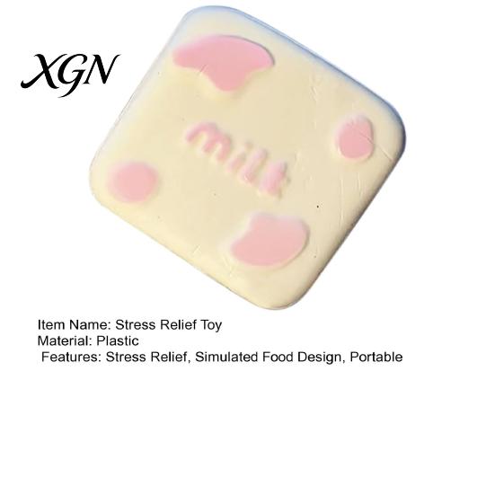 Milk Brick Squeeze Toy Fake Stress Relief Pudding Food Sensory Simulated Pinch Fidget Decompression Gadget