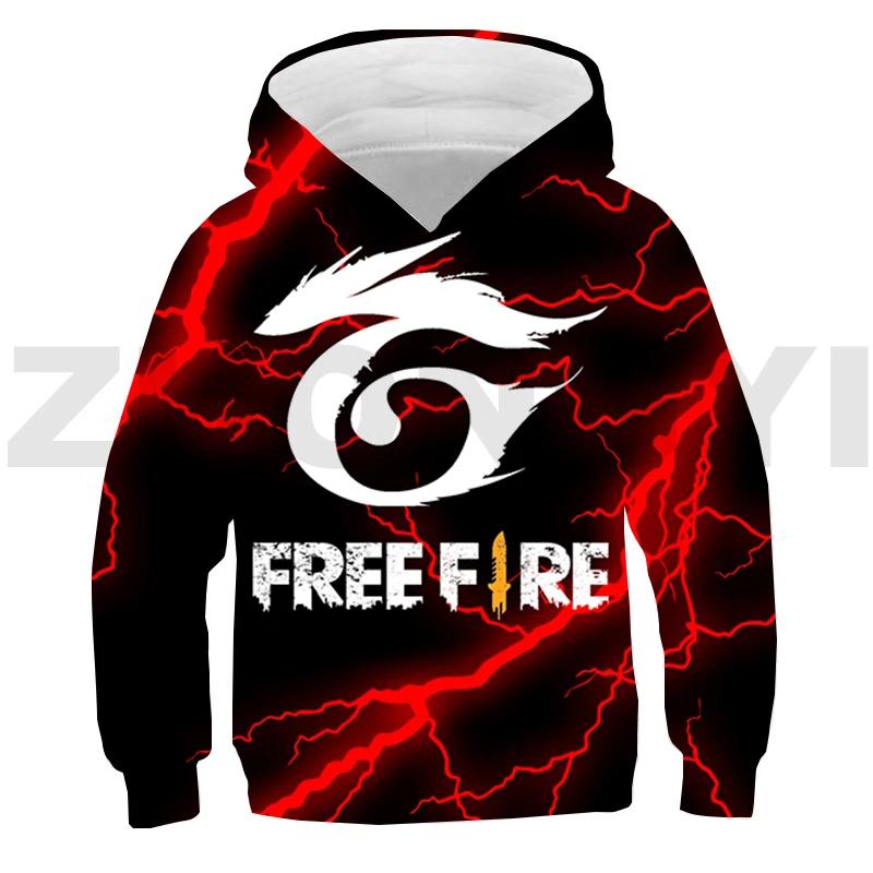 Новая толстовка Free Fire Garena 3D с капюшоном для детей Harajuku Anime Hoodie Autumn Daily Hip Hop Boys Girls Game Free Fire Oversize Sweatshirt