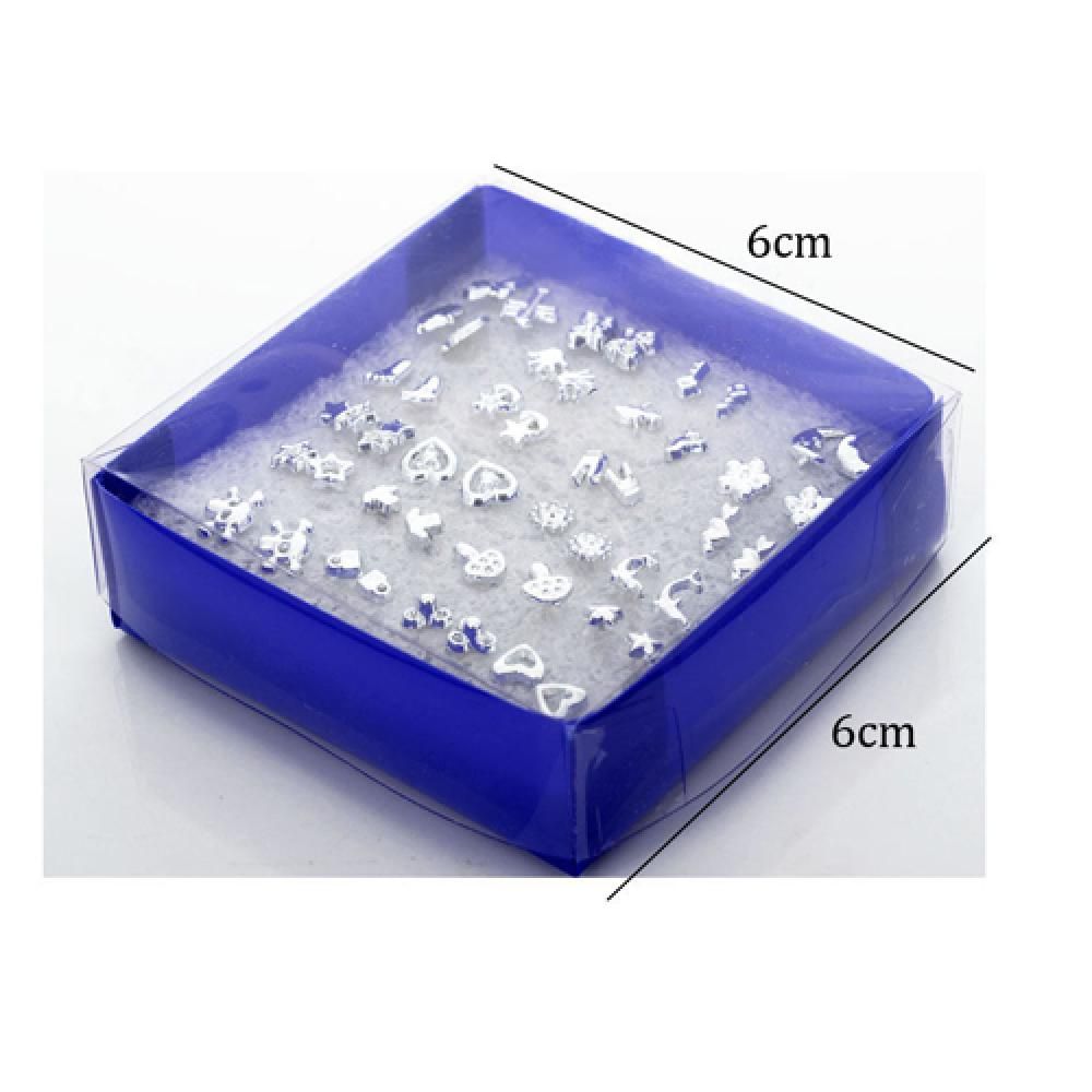 18 Pairs Novelty Lady Women Plastic box Ear Studs Earrings Gold/Silver Plated