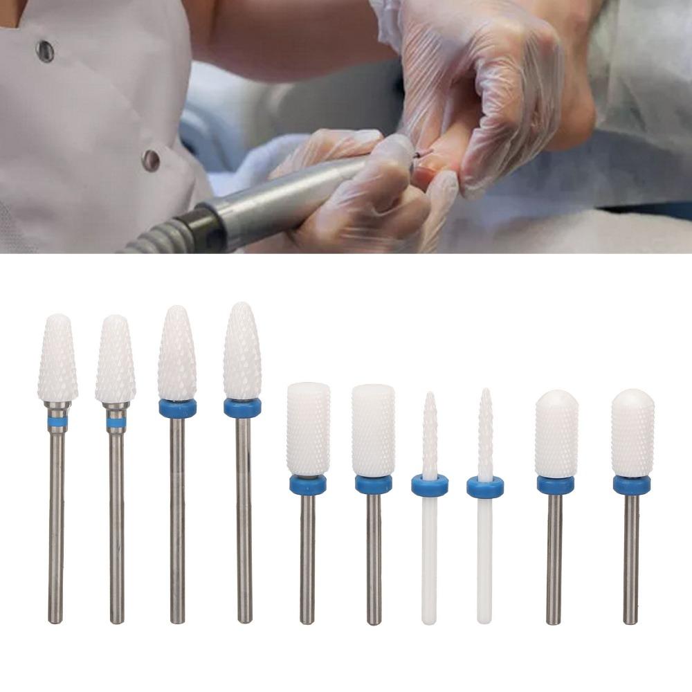 10pcs Ceramic Ceramic Nail Drill Bit Set Nail Surface Polishing And Shaping