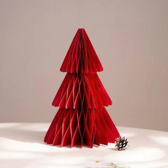 Yousheng Christmas Tree Decoration Hanging Ornament Easy Assembly Festive Hanging Decor 3D Honeycomb Paper Decoration