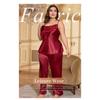 Large Size Camisole Sling+Pants Pajamas Women Summer Bathrobe Sexy Dressing Gown Home Dress Ice Silk Homewear Suit