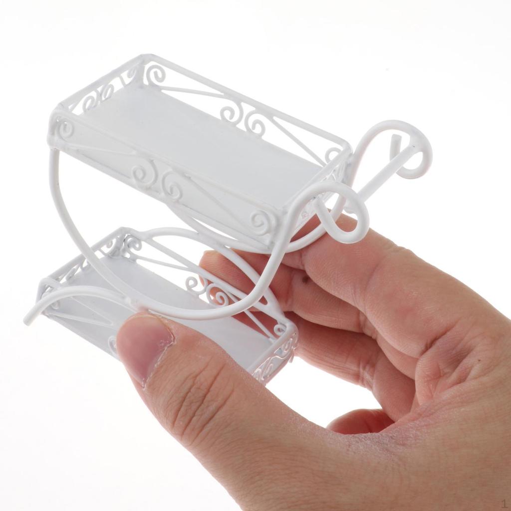 1/12 Dollhouse Flower Rack Kids Pretend Play Toy Collections Miniature Display Shelf Furniture for