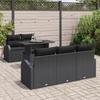 Ensemble de Canapés de Jardin en 6 Pièces avec Coussins Noir Poly Rotin, Canapé de Jardin 2 Places avec Rangement 3357296