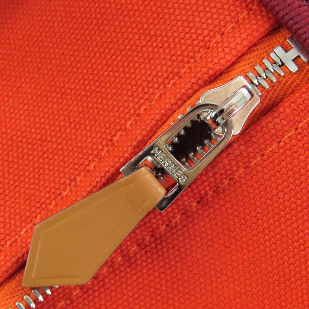 Great HERMES Handbag Brid A Black PM Orange wool Women Used