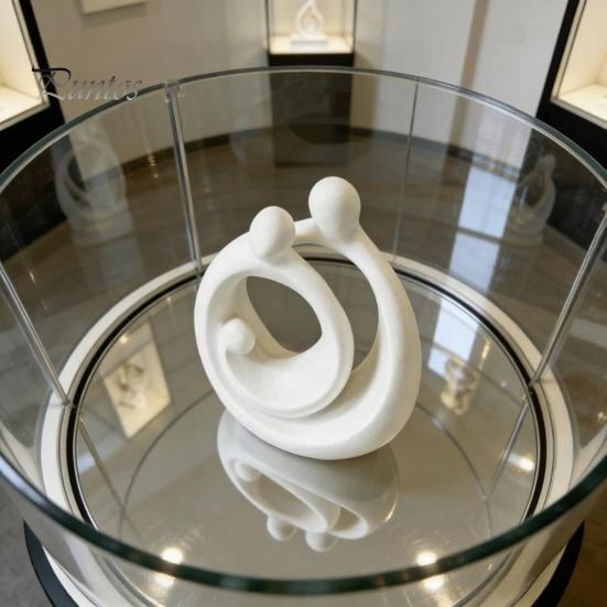Высококачественная Арт-мебель 3D-печатная Абстрактная Статуя Святого Семейства, Минималистичная Белая Круглая Обнимающая Скульптура, Современные Украшения для ТВ-тумбы Эстетичные
