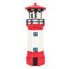 Solar Lighthouse 360 Degree Rotating Lighthouse Decoration Fadeless Resin LED Garden Lighthouse for Balcony Lawn BS38062