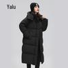 Женская зимняя парка Yalu 2025 с длинным капюшоном и утеплителем из утиного пуха