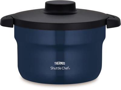 Термос Thermos с вакуумной изоляцией для готовки Shuttle Chef 2,8 л (3-5 порций) Темно-синее защитное покрытие CeraProtect KBJ-3002 NYY