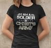 Faith Jeus Is King Christ Soldier Army God Womens T-Shirt Tailored Cotton